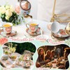 Zhehao 20 Pcs Porcelain Tea Set with Metal Holder Adult