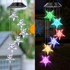 WeeksEight Campanillas de viento solares con forma de estrella, luces