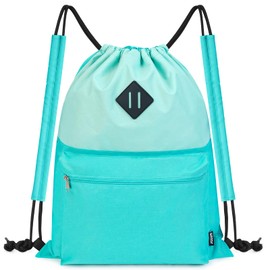 WANDF Drawstring Backpack, Sports Gym Bag with Wet Pocket, Water Resistant Drawstring Backpack, Cinch Bag for Men and Women