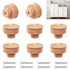 Vueinrg Pack of 8 Rattan Cabinet Handles Wood 40 x