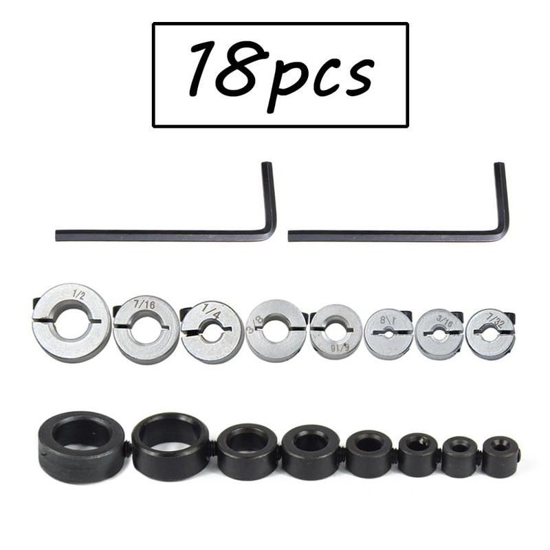 Zasvec Depth Limiter Adjusting Ring 16 Pieces Drill Depth Stop