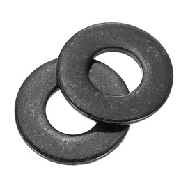 sourcing map 100Pcs 1/4 Flat Washer, 304 Stainless Steel 0.281" ID x 0.625" OD x 0.065" Thick for Bolt Screw, Factories Repair, Kitchens, Shops, and Outdoor Construction, Black