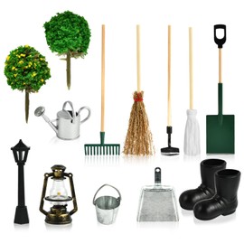 11 Piece Gnome Accessories Garden, Miniature Garden Set with Gnome Boots Miniature, Miniature Garden Furniture, Dollhouse Accessories Garden, Gnome Accessories for Mini Garden (Green-13 Pieces)