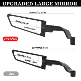 XINGWU Motorcycle Mirrors with LED Turn Signal Large Stealth Mirror Adjustable Rearview Mirror Wind Wing Side Mirror for Z650 Z900 Z1000 Duke 390 790 1290 MT07 MT09 S1000 Street Bike Mirrors