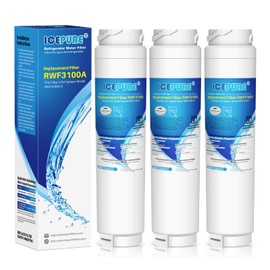 ICEPURE RWF3100A Replacement for Bosch Ultra Clarity, 644845, 9000077104, 9000194412, 644845, 9000 077104, B26FT70SNS, Haier 0060820860, 0060218744, Miele KWF1000 Refrigerator Water Filter, 3 Pack
