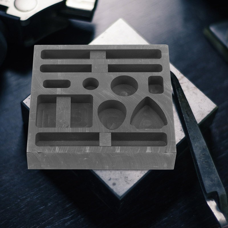 Operitacx Graphite Oil Tank Mold 3.94X3.94X0.79 Inch Multi-Hole Graphite Jewelry
