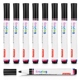 OFFCUP Whiteboard Pens, 8pcs Whiteboard Markers, Dry Erase Markers White Board Markers Bullet Tip Dry Wipe Pens for Writing on Whiteboards, Planner, Glass for School Office Home (Black)