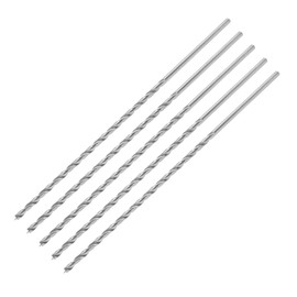 ENT 50444 Wood Twist Drill Bit Diameter 4 mm in Pack of 5 Extra Long 200 mm HSS-G with Centre Point and Taper NL 135, Cylindrical Shaft