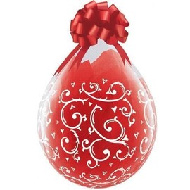 Filigree & Hearts-A-Round Qualatex 18" Clear Balloons x 25 - Stuffing or Air Fill