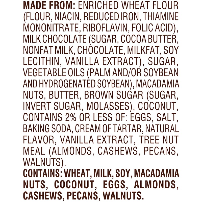 Pepperidge Farm Sausalito Crispy Milk Chocolate Macadamia Nut Cookies, 7.2