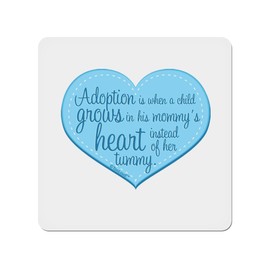 TOOLOUD Adoption is When - Mom and Son Quote 4x4 Square Sticker - 4 Pack Stickers for Laptop, Water Bottles, Bumper,Computer, Phone, Decals
