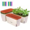 VIVOSUN Self-Watering Planters, 4-Pack 10.5 Inch Compact Rectangular Window Herb