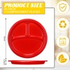 Teenyyou 50 Pcs 10 Inch Plastic 3 Compartment Divided Plates