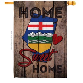 Ornament Collection Canada Provinces Alberta Home Sweet House Flag Canadian Territories Region Country Particular Area Decoration Banner Small Garden Yard Gift Double-Sided, Made in USA