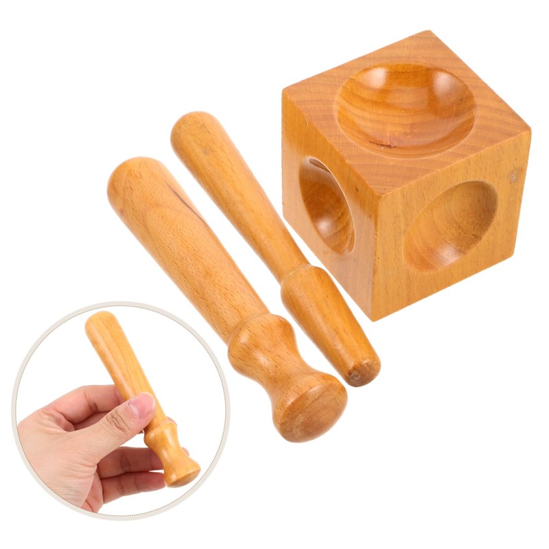 STOBOK Wooden Punch Kit Square Jewelry Making Tool Set Wood