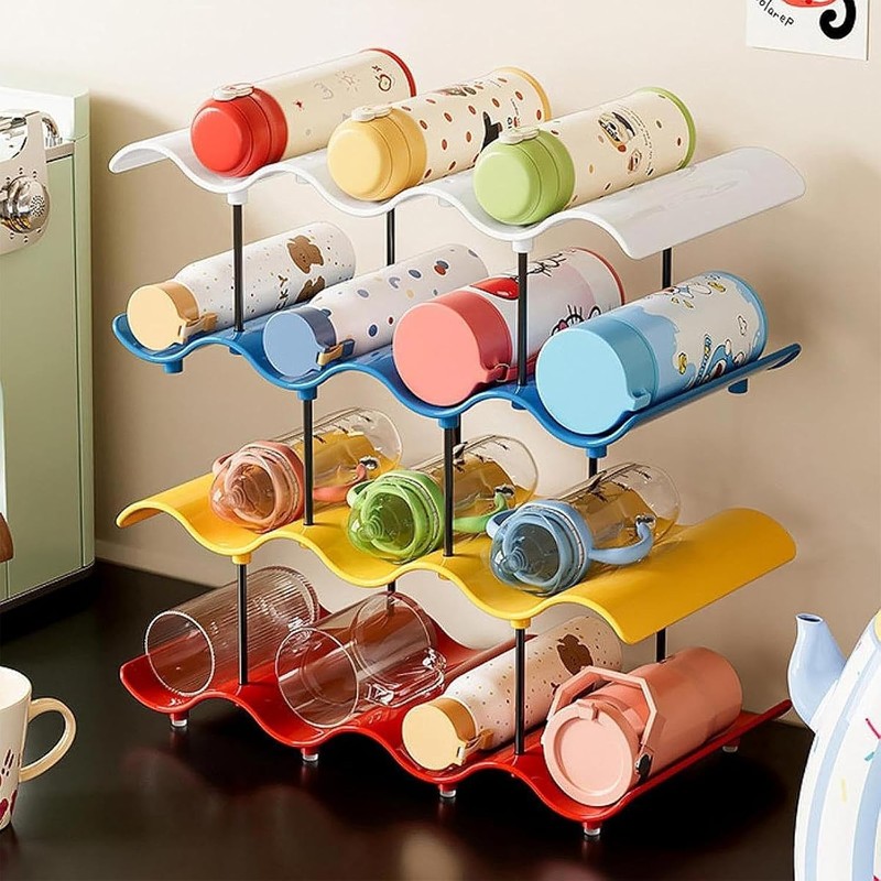 Organizador de Botellas Apilable para 14 Botellas, Soporte para Botellas,