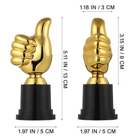 Veemoon 5Inch Thumbs up Trophy,Funny Trophy Award Mini Gold Award with Base for Sports Competitions Prizes Party Favors