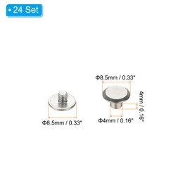 PATIKIL 24 Sets Chicago Screws, 4x4mm(DxH) Chicago Screws Phillips Binding Post Screw Bolts Leather Rivets 304 Stainless Steel Fasteners for Leather Belt Scrapbook Photo Albums, Silver