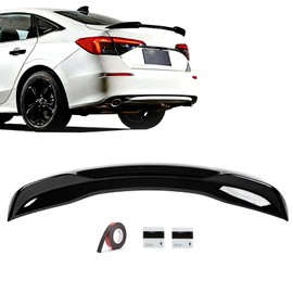 Honda Civic Spoiler Compatible with 2022 2023 2024 2025 2026 11th Gen Sedan Rear Trunk Spoiler ABS Car Accessories (Glossy Black)