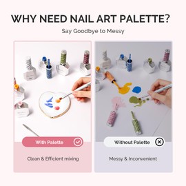 MelodySusie 1PC Heart Shape Resin Nail Art Palette, Professional Color Mixing Board for Gel Polish, Acrylics, Pigment Blending, Salon and DIY Makeup Artist Tool, White