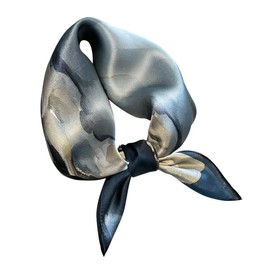 [Euyqs] Women's Scarves 100% Silk Uniform Office Scarves Handkerchiefs, #101 Navy