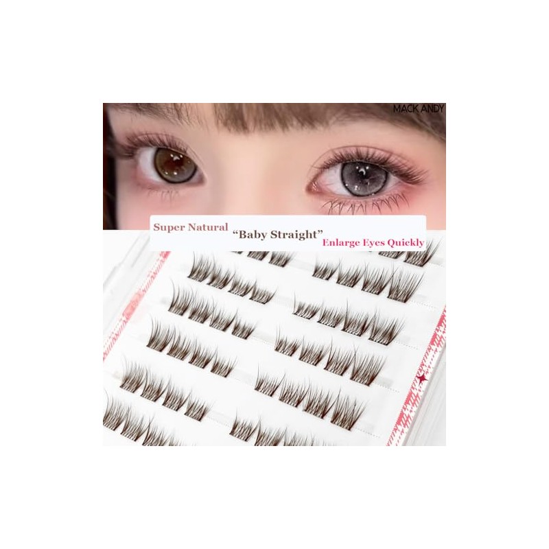 Brown Self Adhesive Eyelash Clusters Press On Eyelash LASGOOS Natural