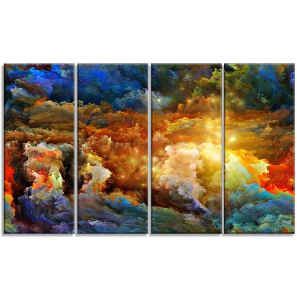 Designart - What Colors May Come -4 Panels Abstract Canvas