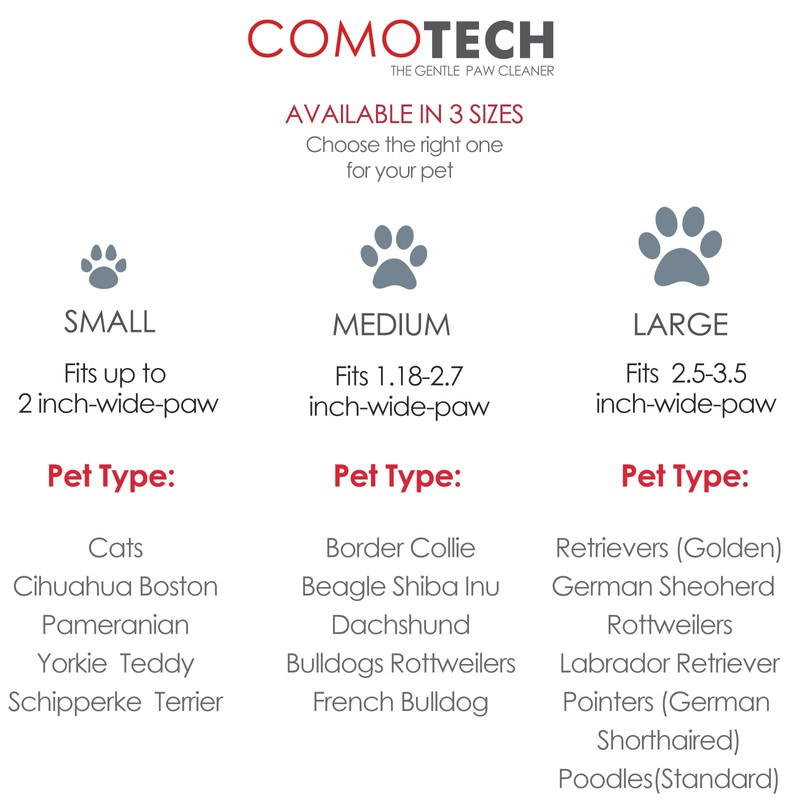 Comotech Dog Paw Cleaner with Bath Brush & Absorbent Towels