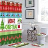 BUSOIYOU 4 Pcs Merry Christmas Shower Curtain Sets with Non
