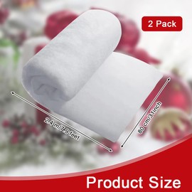 ADERTOS Christmas Snow Blanket, 2 Pack 31 Inch x 7.9 Feet Christmas Snow Cover Blankets Faux Fake Snow Blankets Soft White Artificial Snow Carpet Snow Sheets for Xmas Village Backdrop Decorations