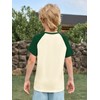 Haloumoning Boys Short Sleeve Raglan T Shirts Kids Basic Color-Block