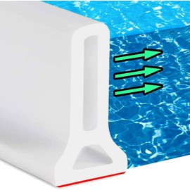 Hi-Na 3ft/5ft/6ft/8ft10ft Collapsible Shower Threshold Water Dam Water Barrier for Shower and Water Stopper Keeps Water Inside Water Threshold for Wet and Dry Separation (10ft, White)