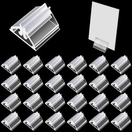 YHNTGB 120 PCS Plastic Game Card Stands Blank Board Markers Holder for Price Tags Menus Labels Party Favor Supplies Transparent