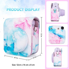 HIYQIN Protective Camera Case Compatible with Fuji Mini 12 Instant Camera, Fantasy Blue, Fashionable, youthful and colourful instant camera bag
