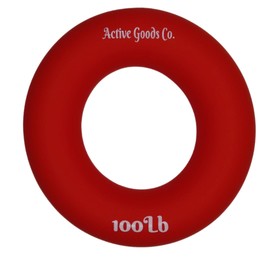 ActiveGoodsCo Hand & Forearm Exerciser - Single ring or Set, Resistance 10-120Lb, Diameter 2.5-3,5in. Visit to see more options (Single 100Lb-3.5in Red)