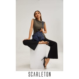 Scarleton Monederos para mujer, bandolera para mujer, bolso cruzado, bolsos para mujer, bolso de hombro con múltiples bolsillos, H2005, Marrón, L