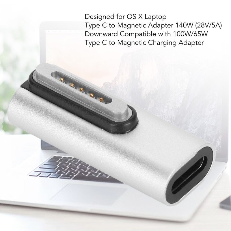 Type C to Magnetic Adapter 140W PD Fast Charging LED