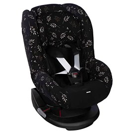 Dooky Seat Cover/Protector, Universal Size, Fits Most Baby Car Seats with 3- and 5-Point Belt System, 95 Percent Cotton, 5 Percent Lycra, Easy to Install and Wash, Group 1+ yr, Black Romantic Leaves
