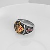 HZMAN Knights Templar Ring for Men Stainless Steel Medieval Red