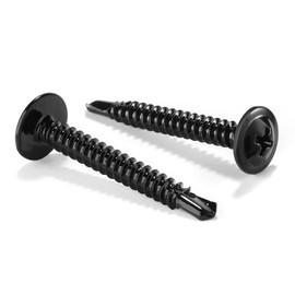 #10 x 1-1/4" Sheet Metal Screws 500PCS 410 Stainless Steel Truss Head Fast Self Tapping Screws Black Oxide by SG TZH