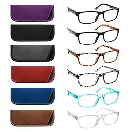 Ronecool Reading Glasses for Women/Men Blue Light Blocking, Computer Readers Anti Eye Strain Blocker Eyeglasses 6 Packs(6 MIX02,1.75)