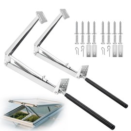 Auto Vent Opener for Greenhouse Automatic Greenhouse Window Opener Solar Greenhouse Heater Sensitive Ventilation Kit Automatic Window Solar Heat Roof Vent Opener Replacement (2, Silver)