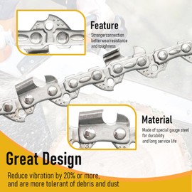JUUDDENPARTS F016800257 Saw Chain, Replacement for Bosch AKE 35-19 S/AKE 35 S Chainsaws, Replaces F016800257