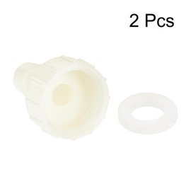 sourcing map ABS Hose Connector Fitting Coupling 10 mm Barb x G1/2 Female Thread Pipe Adaptor White Pack of 2