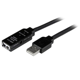 StarTech.com 20m USB 2.0 Active Extension Cable - M/F - USB extension cable - USB (M) to USB (F) - USB 2.0 - 66 ft - active - black - USB2AAEXT20M