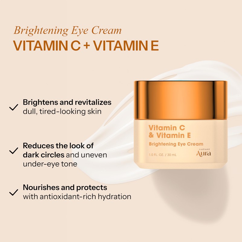 Radiant Aura Vitamin C & E Eye Cream - Dermatologist