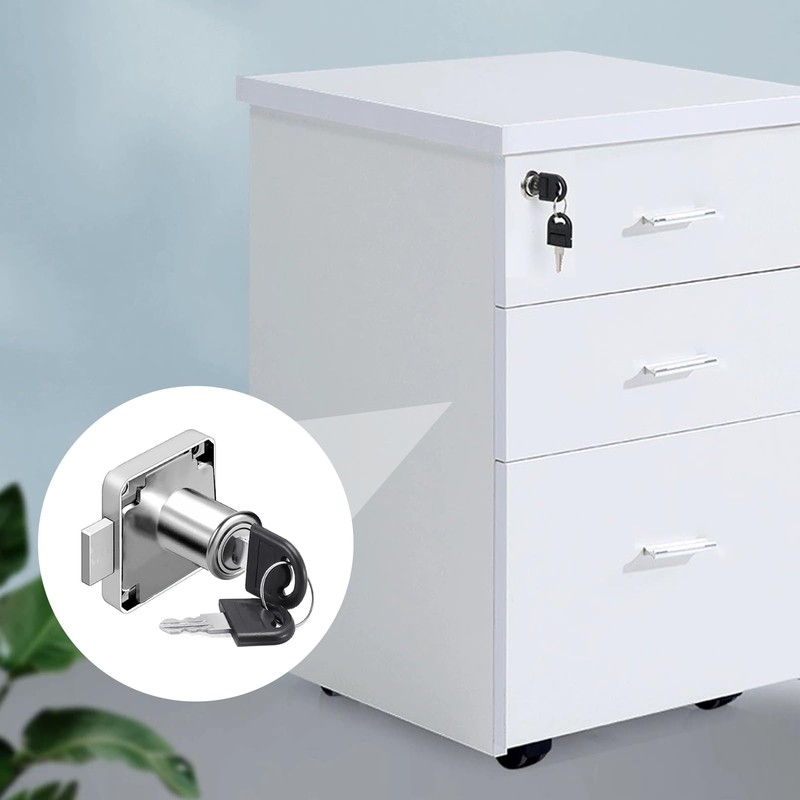 4 Sets Cam Lock 22mm, Cabinet Locks with Keys, Cupboard