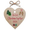 Second Ave Our First Christmas Together Cherry Wood Hanging Heart