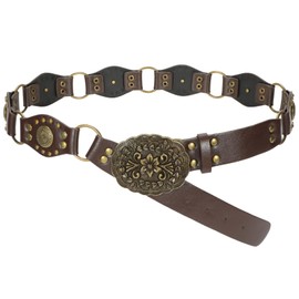 SUOSDEY Western Belts for Women Vintage Cowgirl Rivet Leather Belt Y2K Punk Waist Belt for Jeans Dress Pants