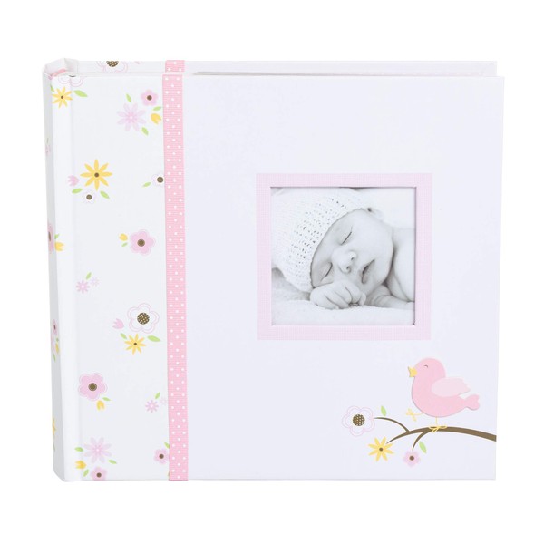 Lil Peach Bird Photo Album, Memory Keepsake Babybook, Gender-Neutral Baby Accessory for New and Expecting Parents, Pink
